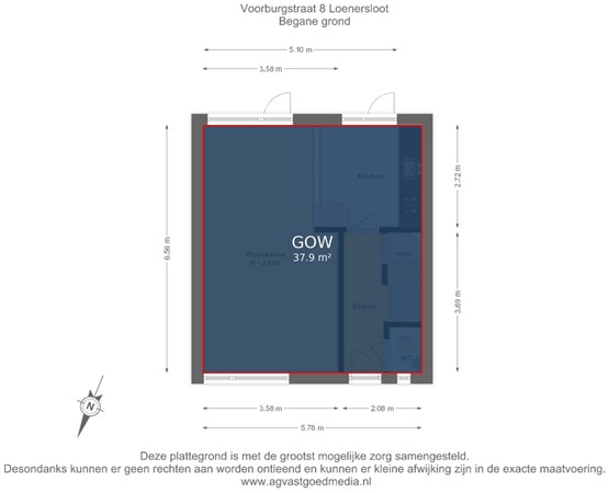 Floorplan - Voorburgstraat 8, 3634 AW Loenersloot